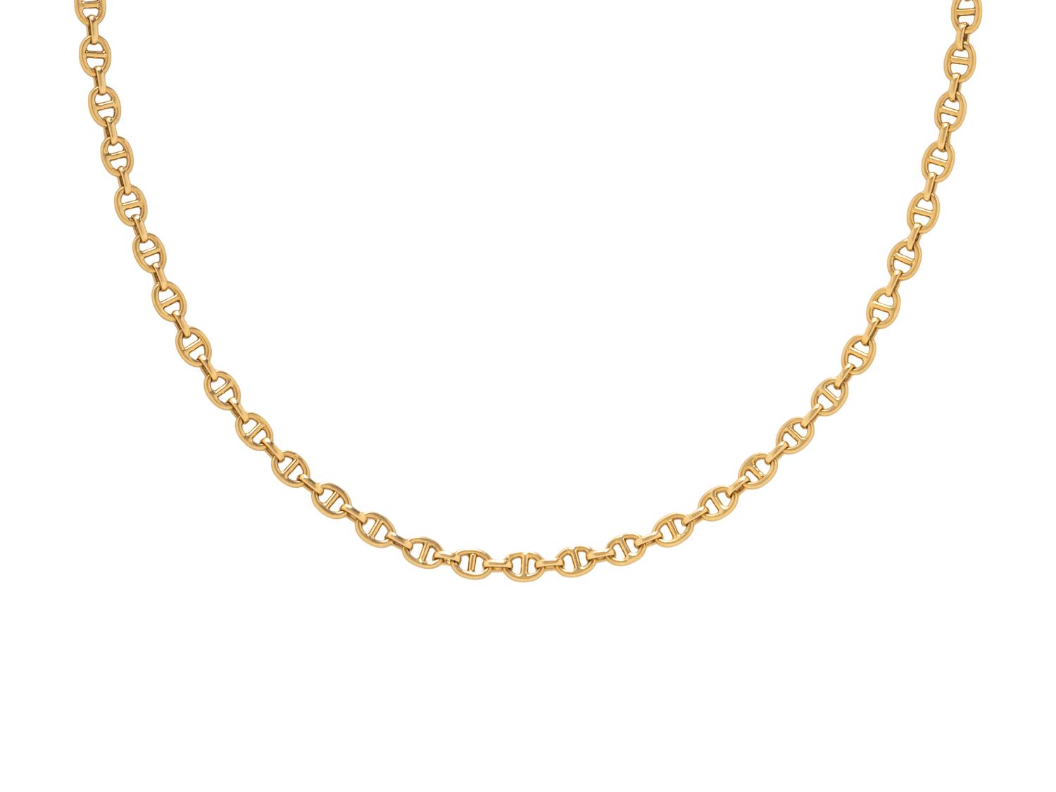 YELLOW GOLD MARINER LINK NECKLACE