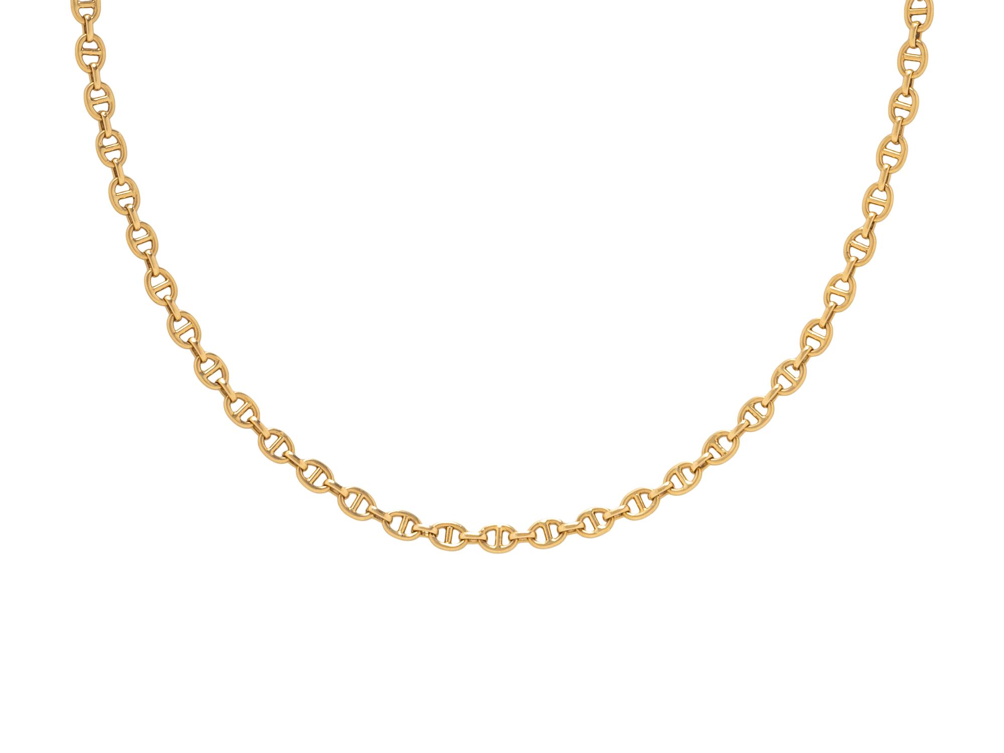 YELLOW GOLD MARINER LINK NECKLACE