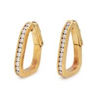 YELLOW GOLD AND DIAMOND HOOP EARCLIPS