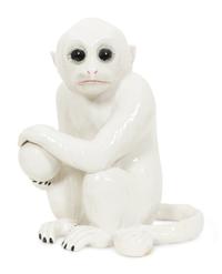 An Italian White Glazed Ceramic Monkey