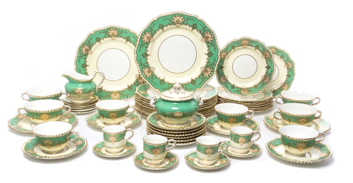 A Partial Royal Worcester Dinner Service Height of teacup 2 1/2 inches. — 20TH CENTURY