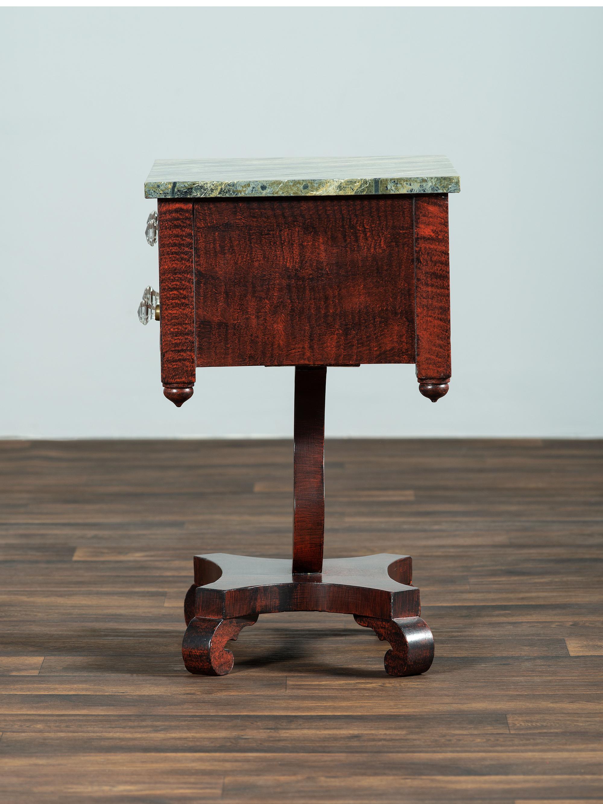 A Classical Grain Painted Mahogany Two-Drawer Stand