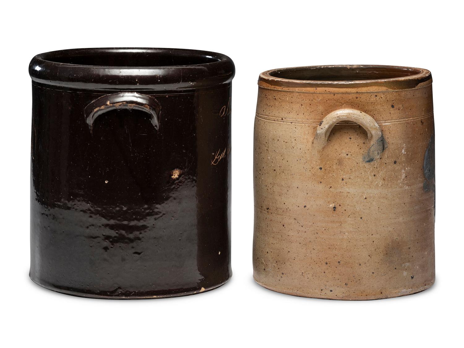 Two Stoneware Crocks