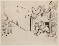 Marc Chagall, (Russian/French, 1887-1985), L'arrivée de Tchitchikov (Chichikov's Arrival) from Dead Souls, c. 1923-1927