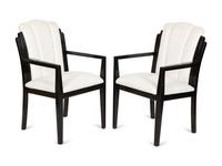 A Set of Four Art Deco Style Ebonized Open Armchairs