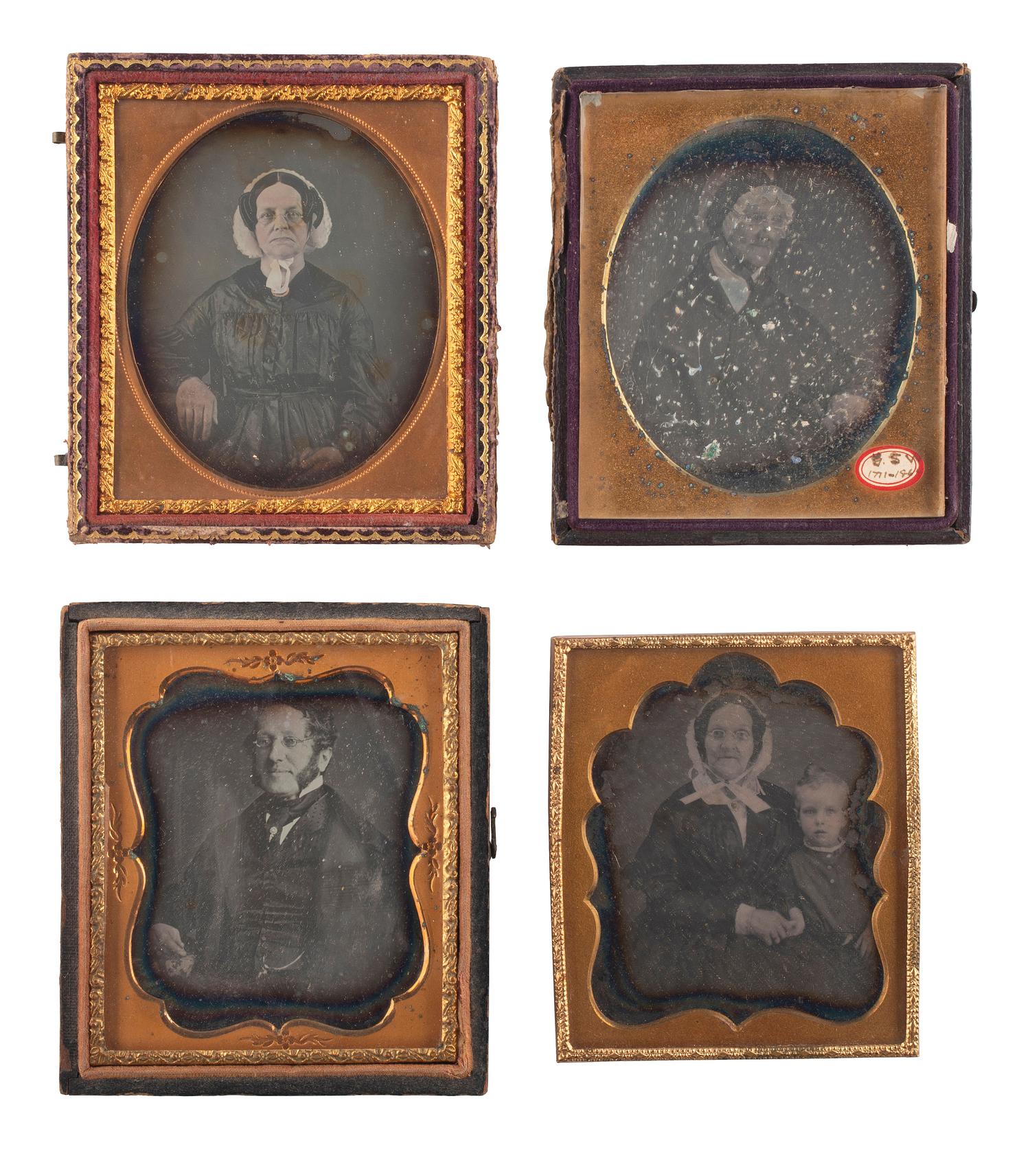 [EARLY PHOTOGRAPHY]. A group of 29 daguerreotypes featuring people with eyeglasses, including:
