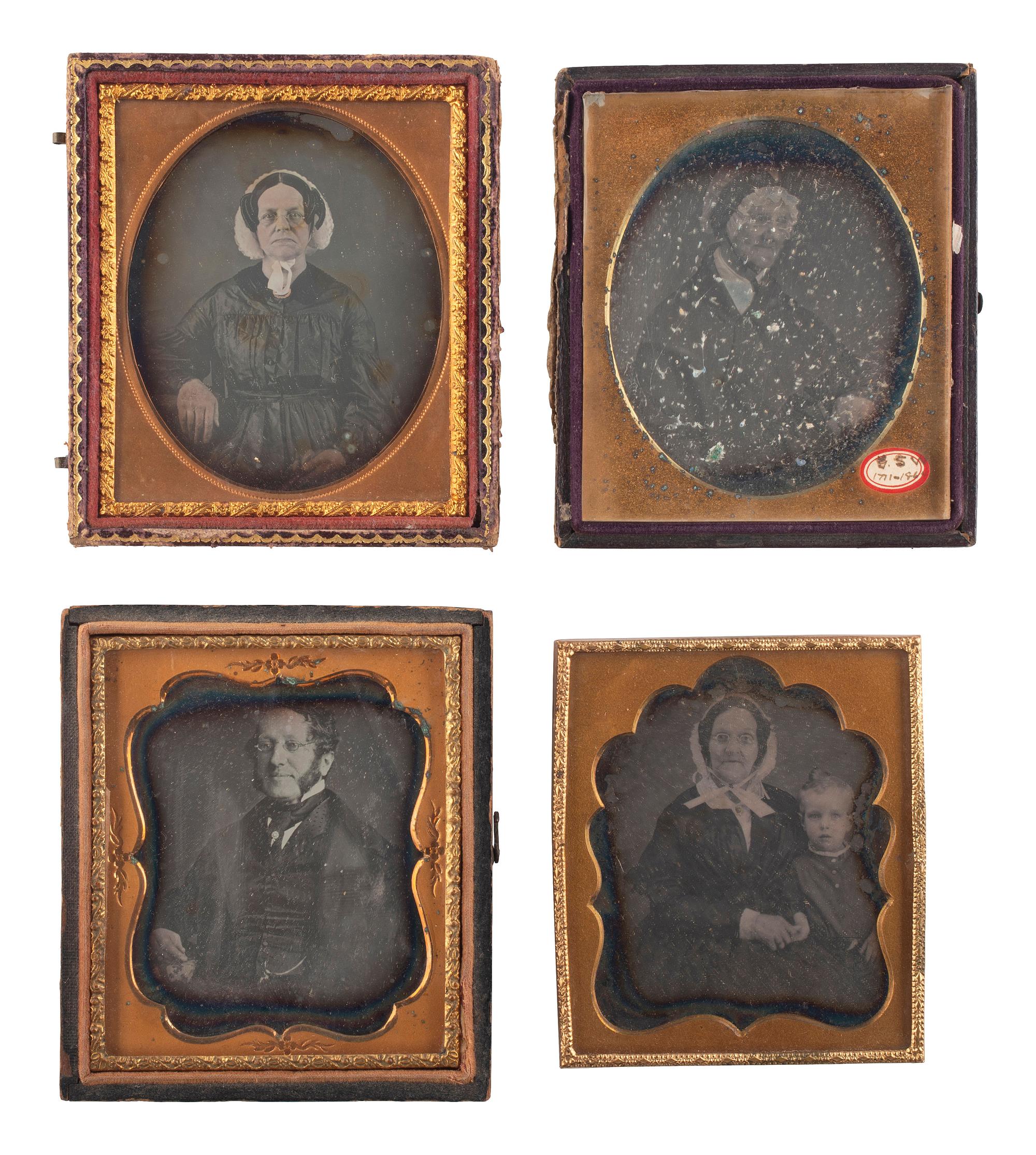 [EARLY PHOTOGRAPHY]. A group of 29 daguerreotypes featuring people with eyeglasses, including: