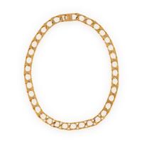 CARTIER, YELLOW GOLD AND DIAMOND LINK NECKLACE