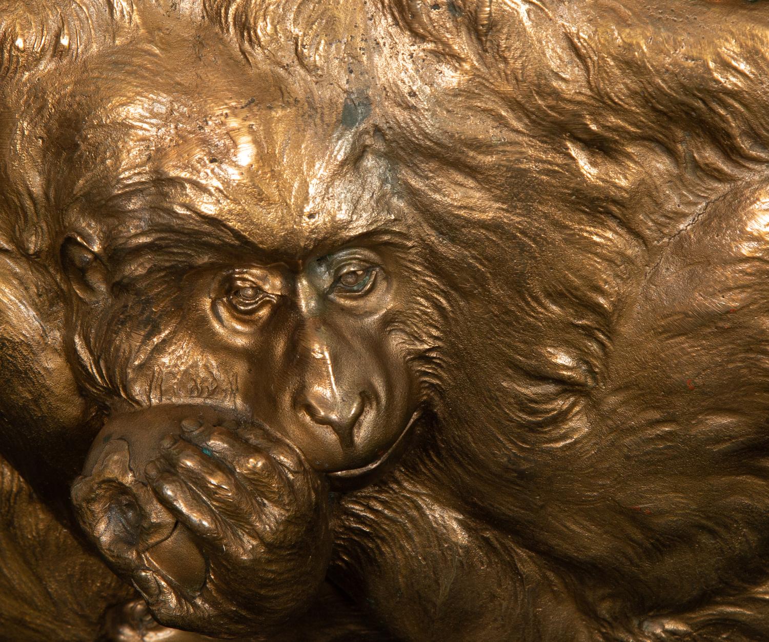 A Japanese Bronze Monkey Motif Jardiniere
