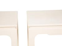 A Pair of Harrison Van-Horn West Wind White Lacquered Woven Raffia Side Tables — 20TH CENTURY