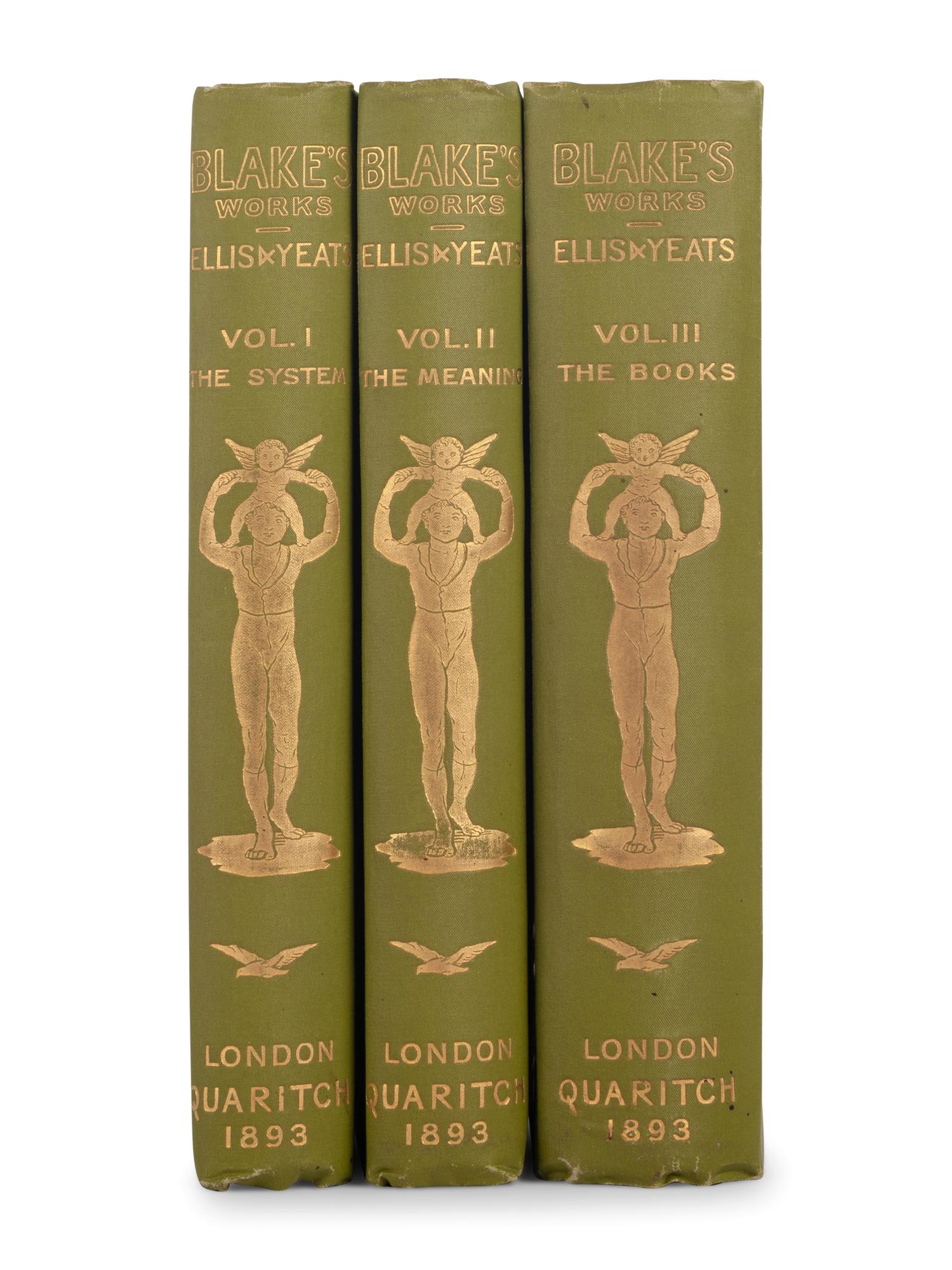 BLAKE, William (1757-1827). The Works of William Blake Poetic, Symbolic and Critical . Edwin John Ellis and William Butler Yeats, editors. London: Bernard Quaritch, 1893.