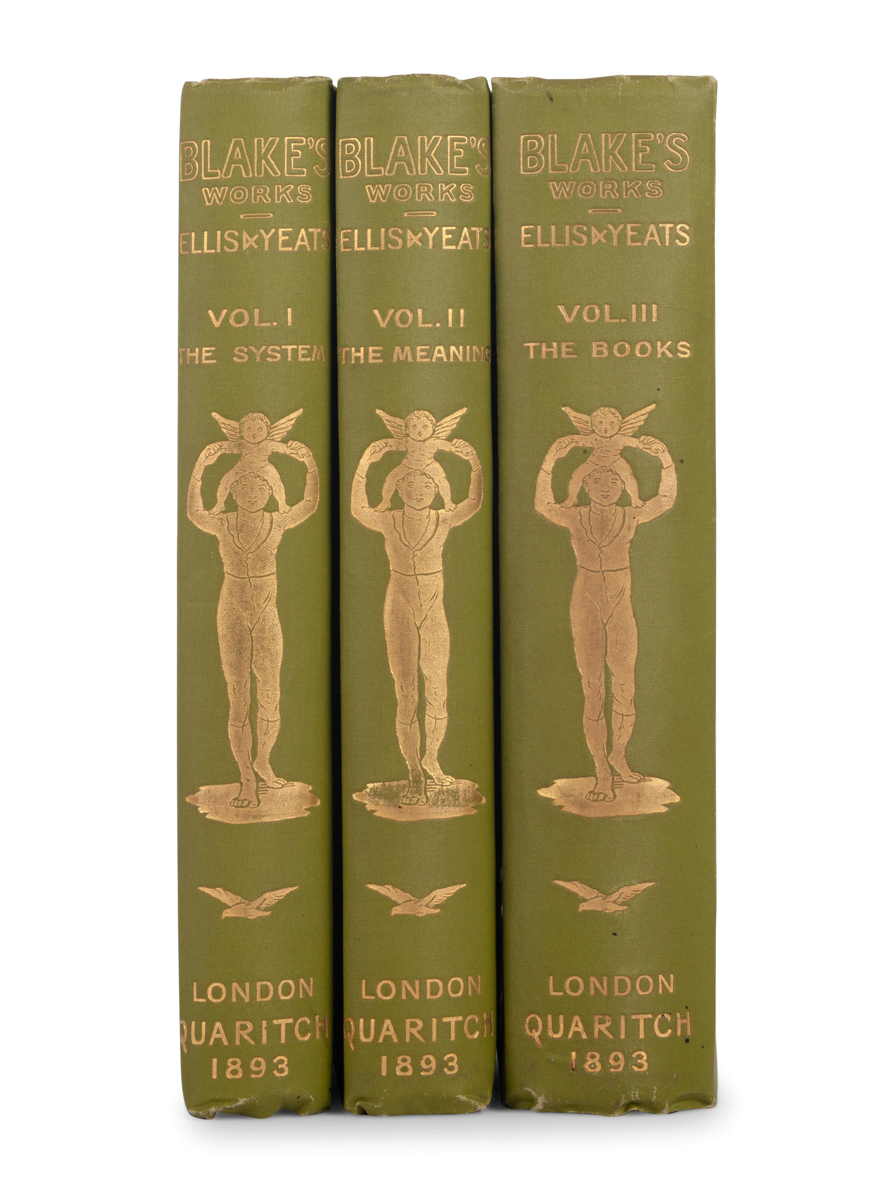 BLAKE, William (1757-1827). The Works of William Blake Poetic, Symbolic and Critical . Edwin John Ellis and William Butler Yeats, editors. London: Bernard Quaritch, 1893.