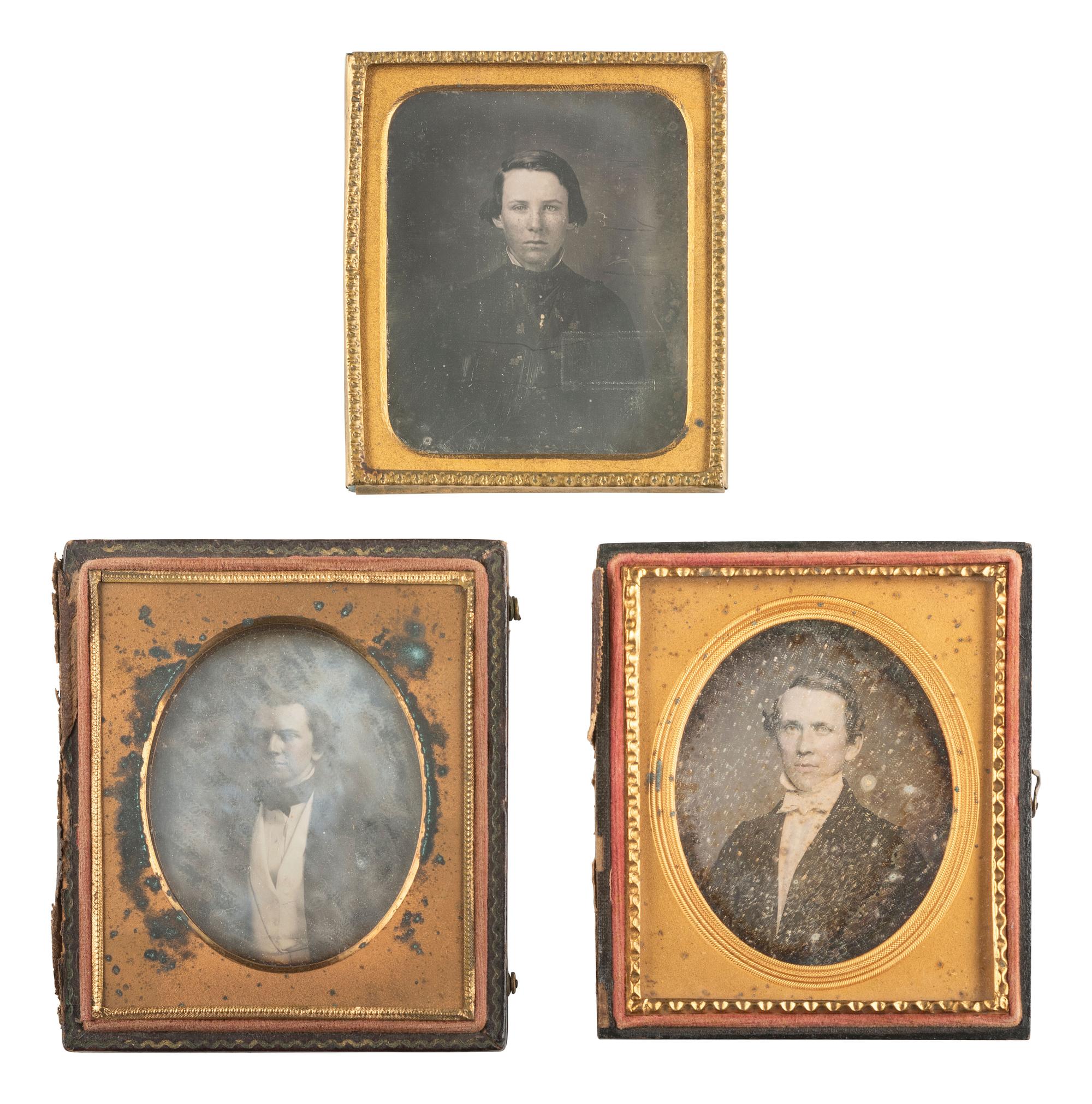 [EARLY PHOTOGRAPHY]. 23 sixth plate daguerreotypes of young, dapper men.