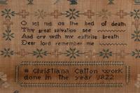 A Cotton and Wool Schoolgirl's Needlework Embroidered Sampler