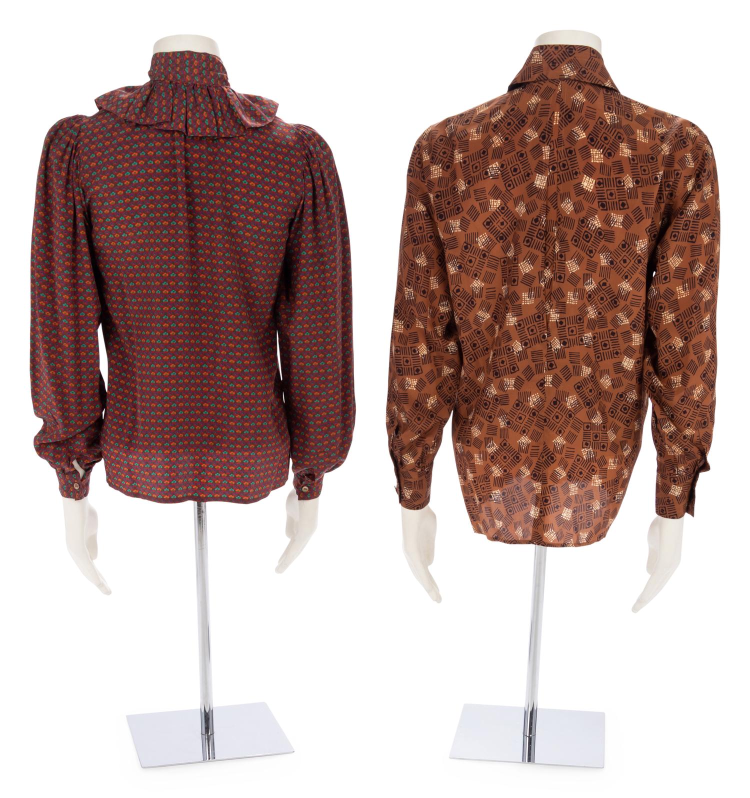 Collection of Six Vintage Designer Blouses, 1970-90s