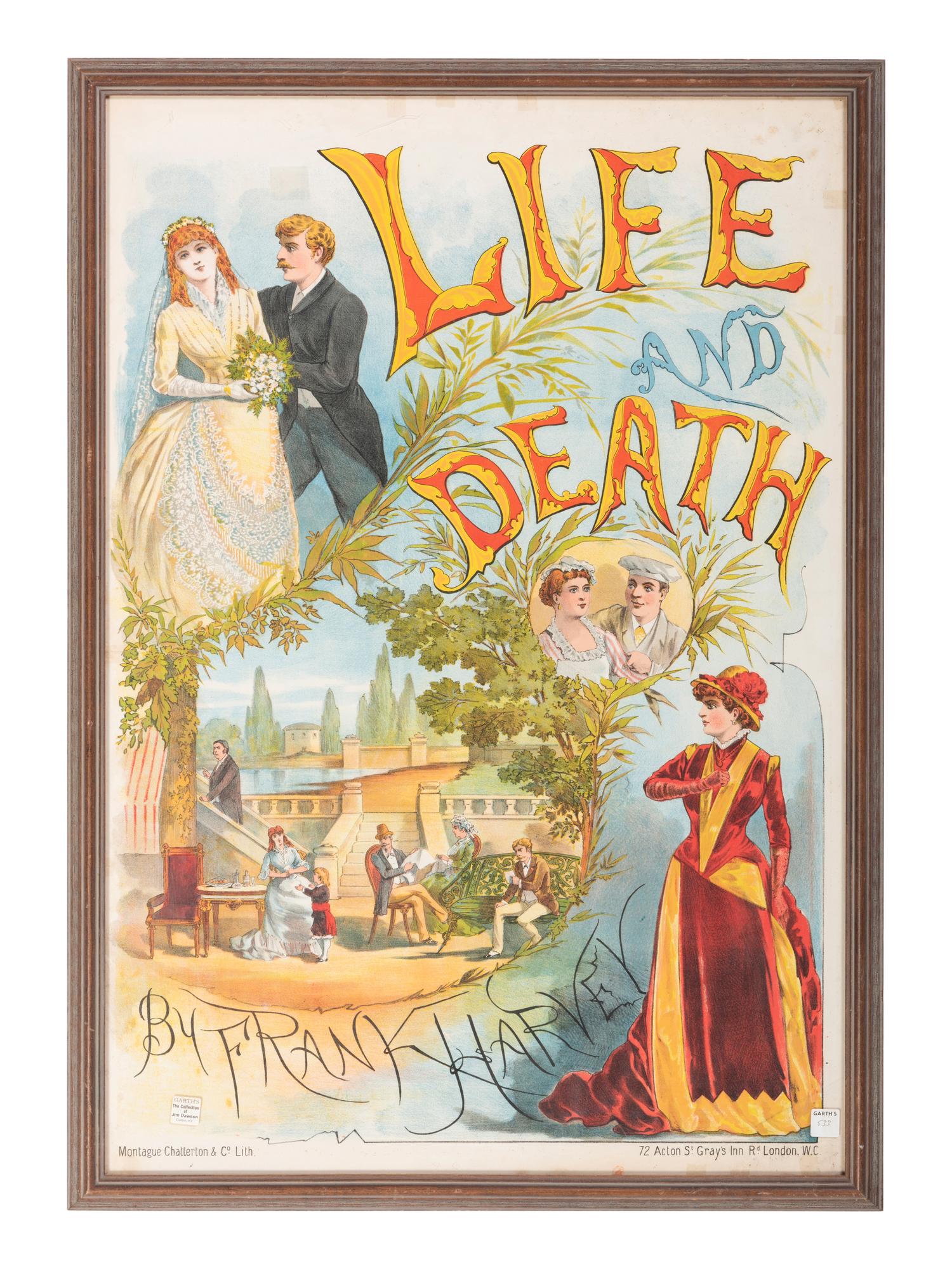 A Life and Death Chromolithograph Opera Poster