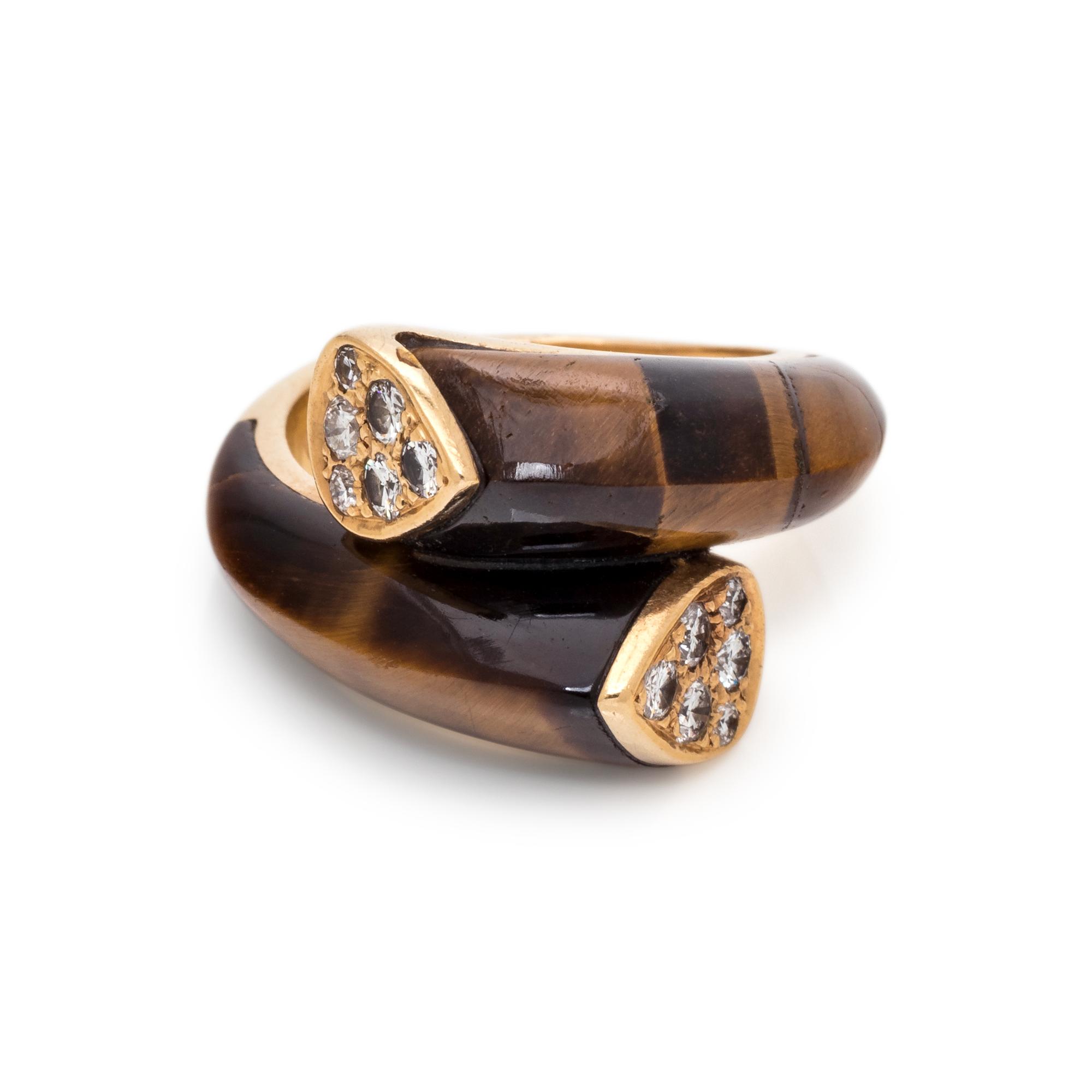 VAN CLEEF & ARPELS, TIGER'S EYE AND DIAMOND RING