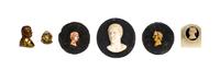 A Collection of Six Continental Profile Medallions, Diameter of largest 5 1/4 inches.