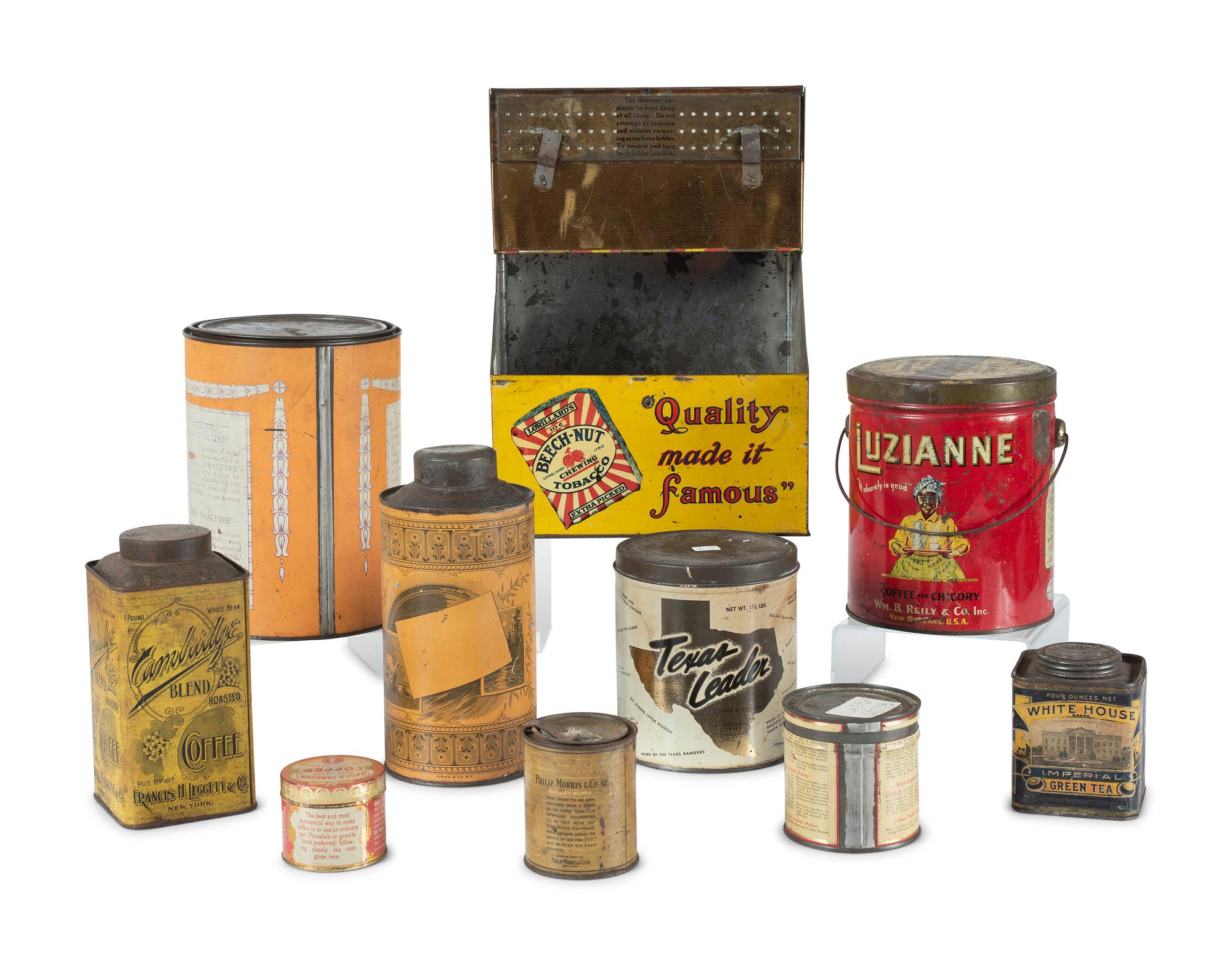 Ten Beverage and Tobacco Advertising Tins