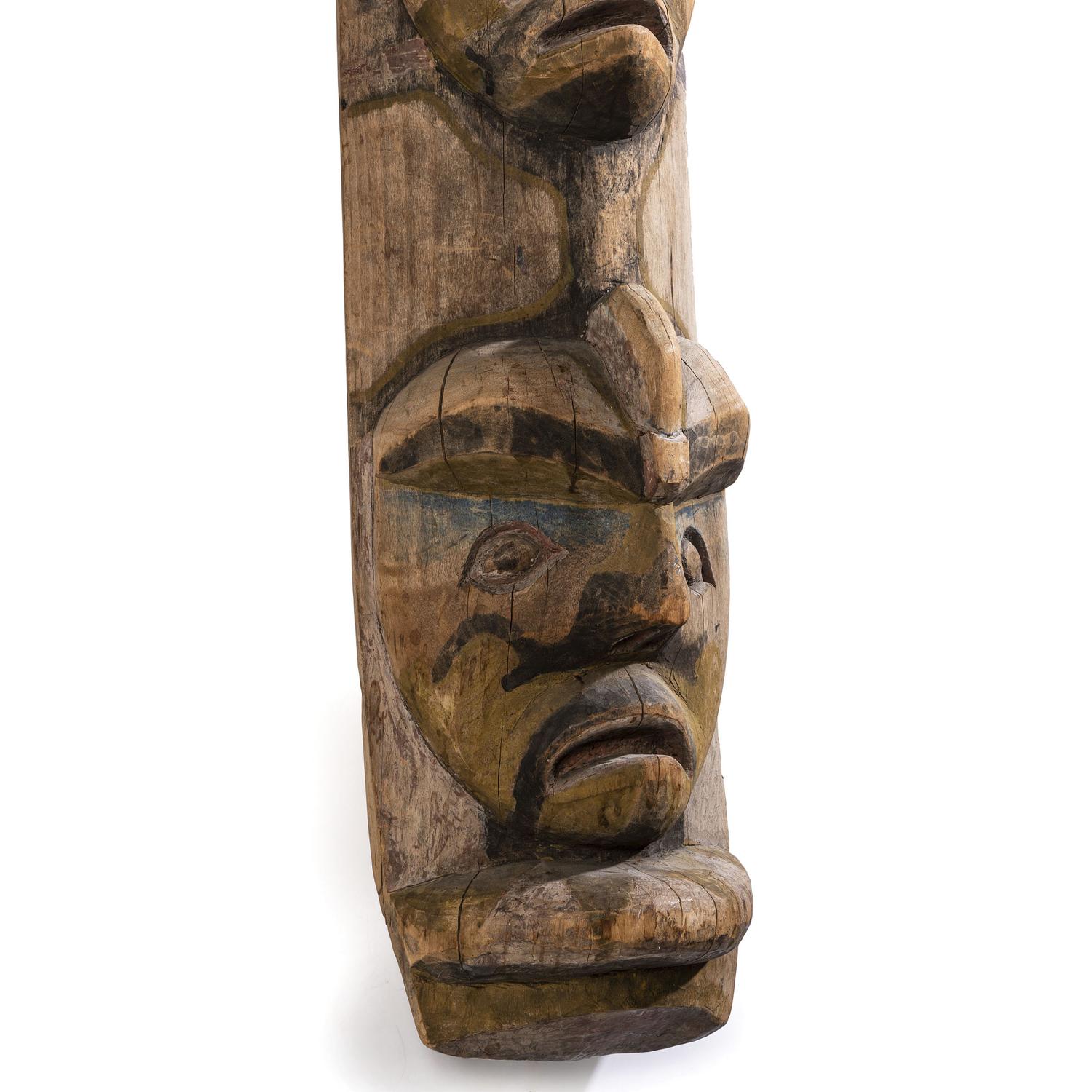 Nuu-chah-nulth Carved and Painted Wood Ancestral Pole