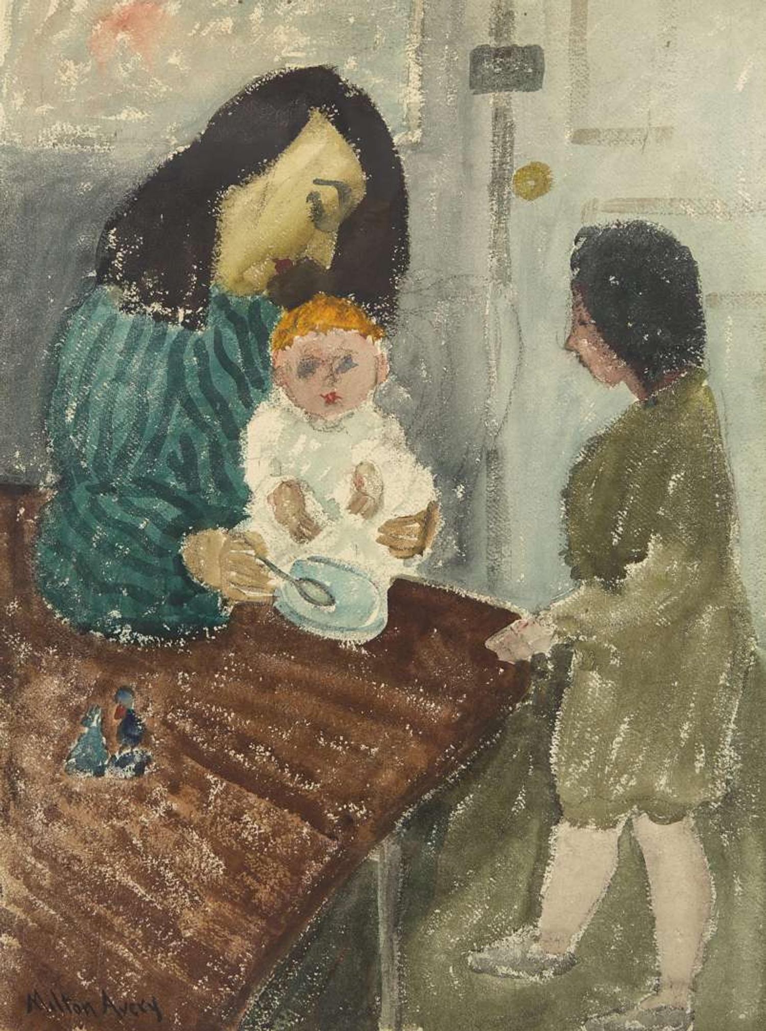 Milton Avery (American, 1885-1965) - Feeding the Baby