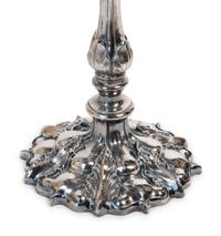A Pair of Silvered Bronze Three-Light Candelabra — 19TH CENTURY