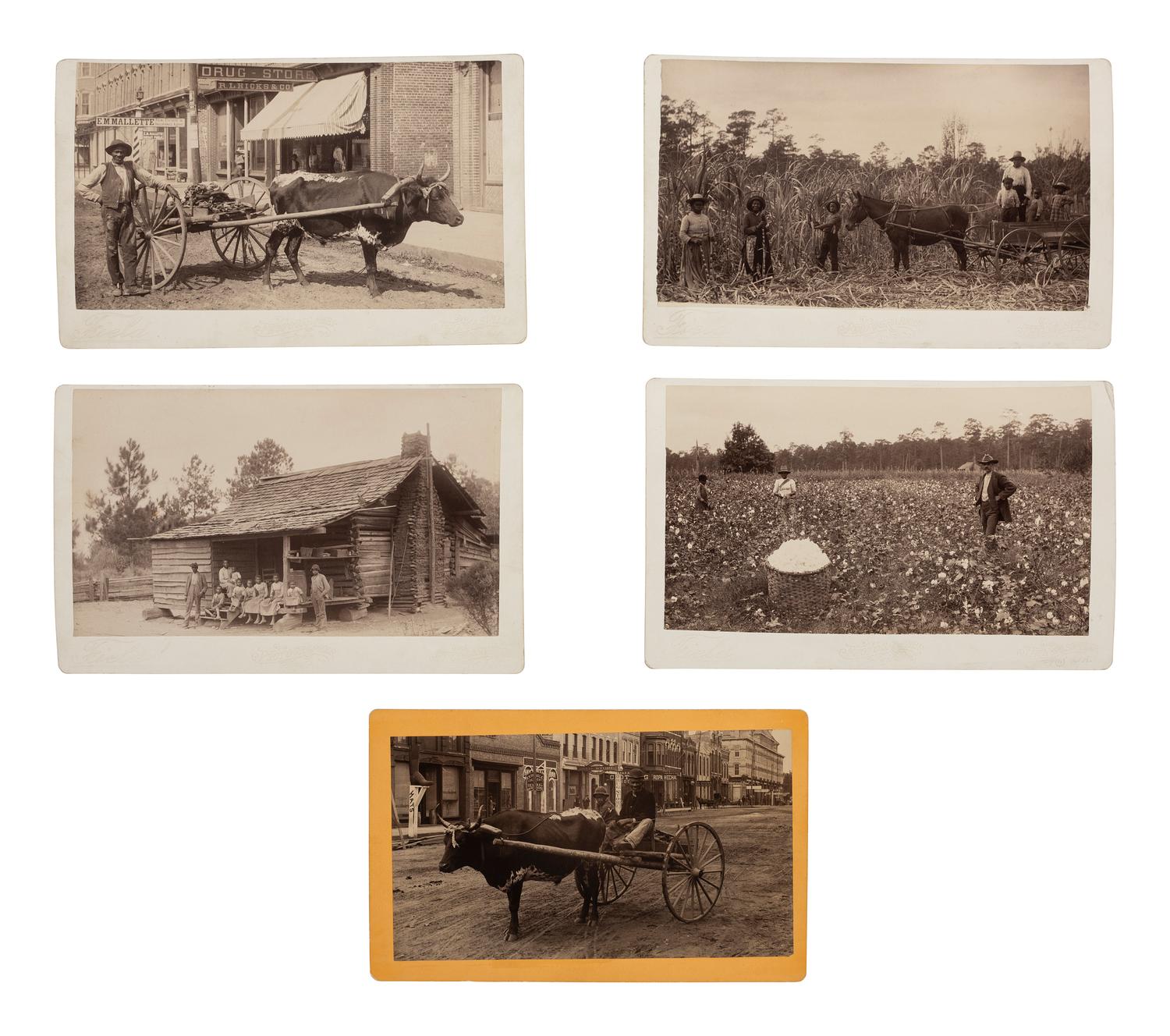 [AFRICAN AMERICANA - EARLY PHOTOGRAPHY]. A group of 5 Reconstruction-era photographs of African American subjects in Thomasville, Georgia, by FIELD and MOLLER.