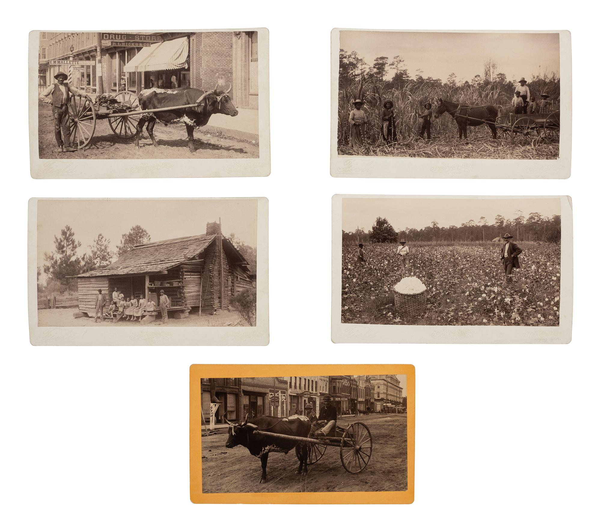 [AFRICAN AMERICANA - EARLY PHOTOGRAPHY]. A group of 5 Reconstruction-era photographs of African American subjects in Thomasville, Georgia, by FIELD and MOLLER.