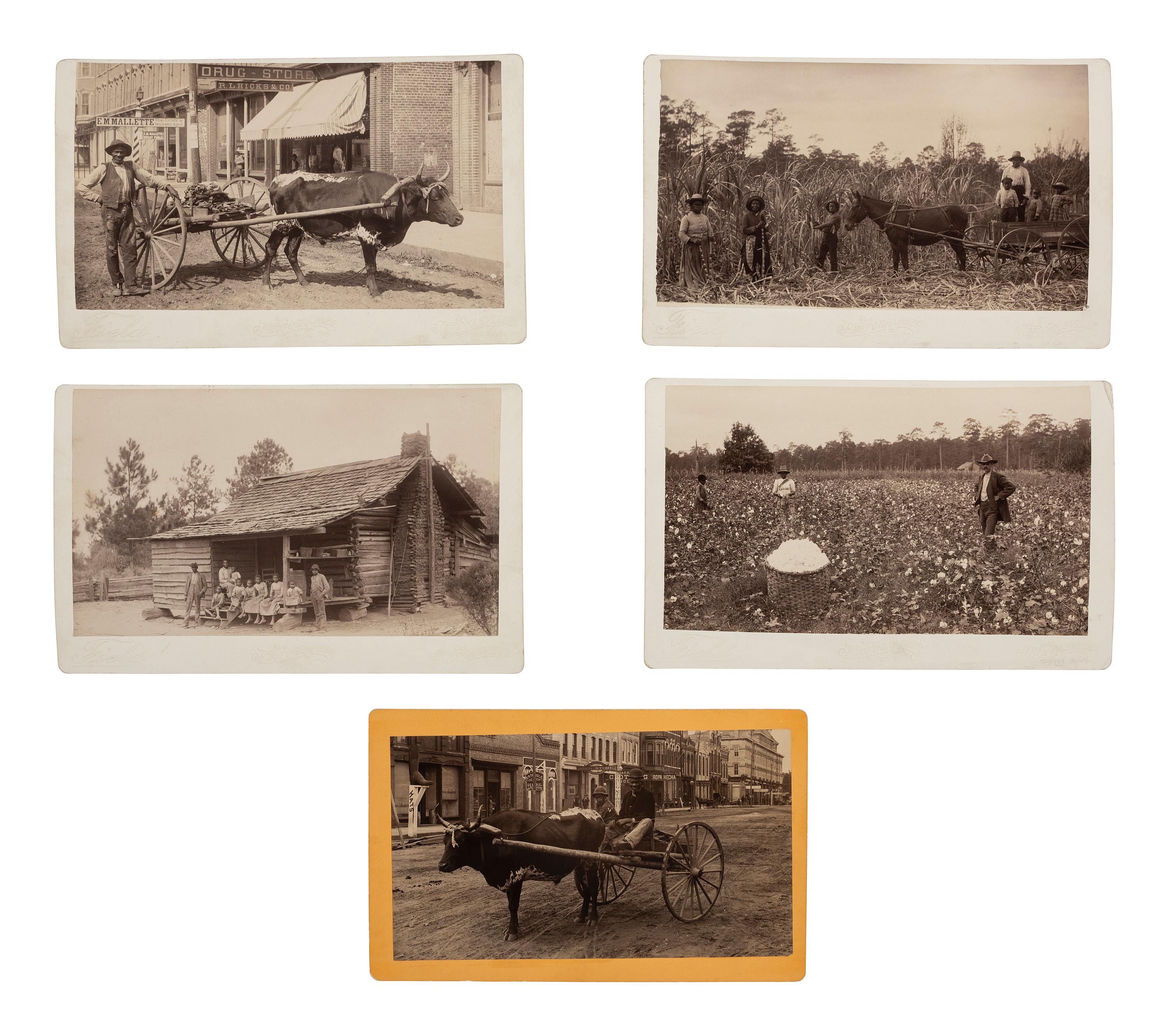 [AFRICAN AMERICANA - EARLY PHOTOGRAPHY]. A group of 5 Reconstruction-era photographs of African American subjects in Thomasville, Georgia, by FIELD and MOLLER.