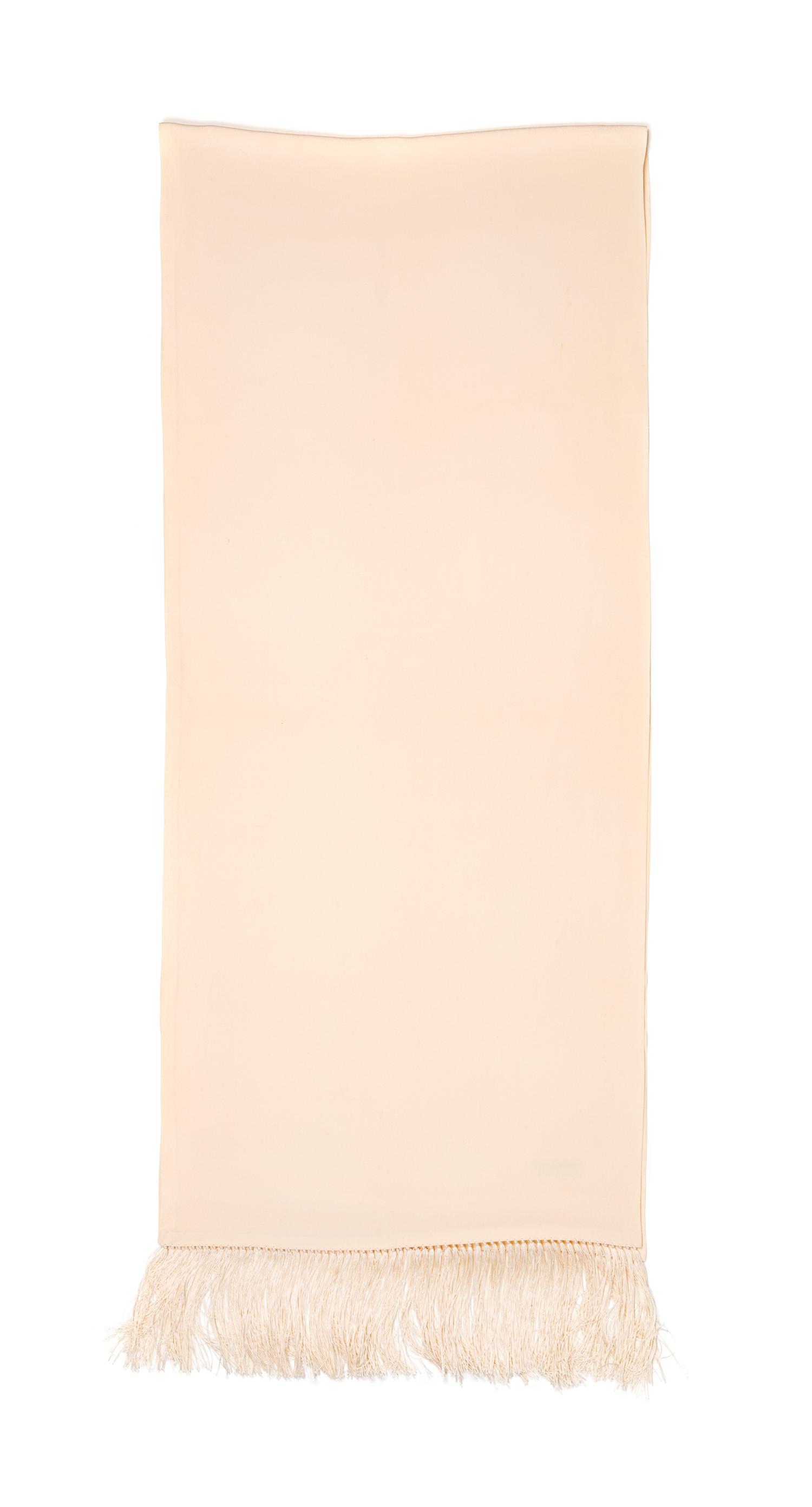Charvet Cream Silk Scarf, 1980-2000s