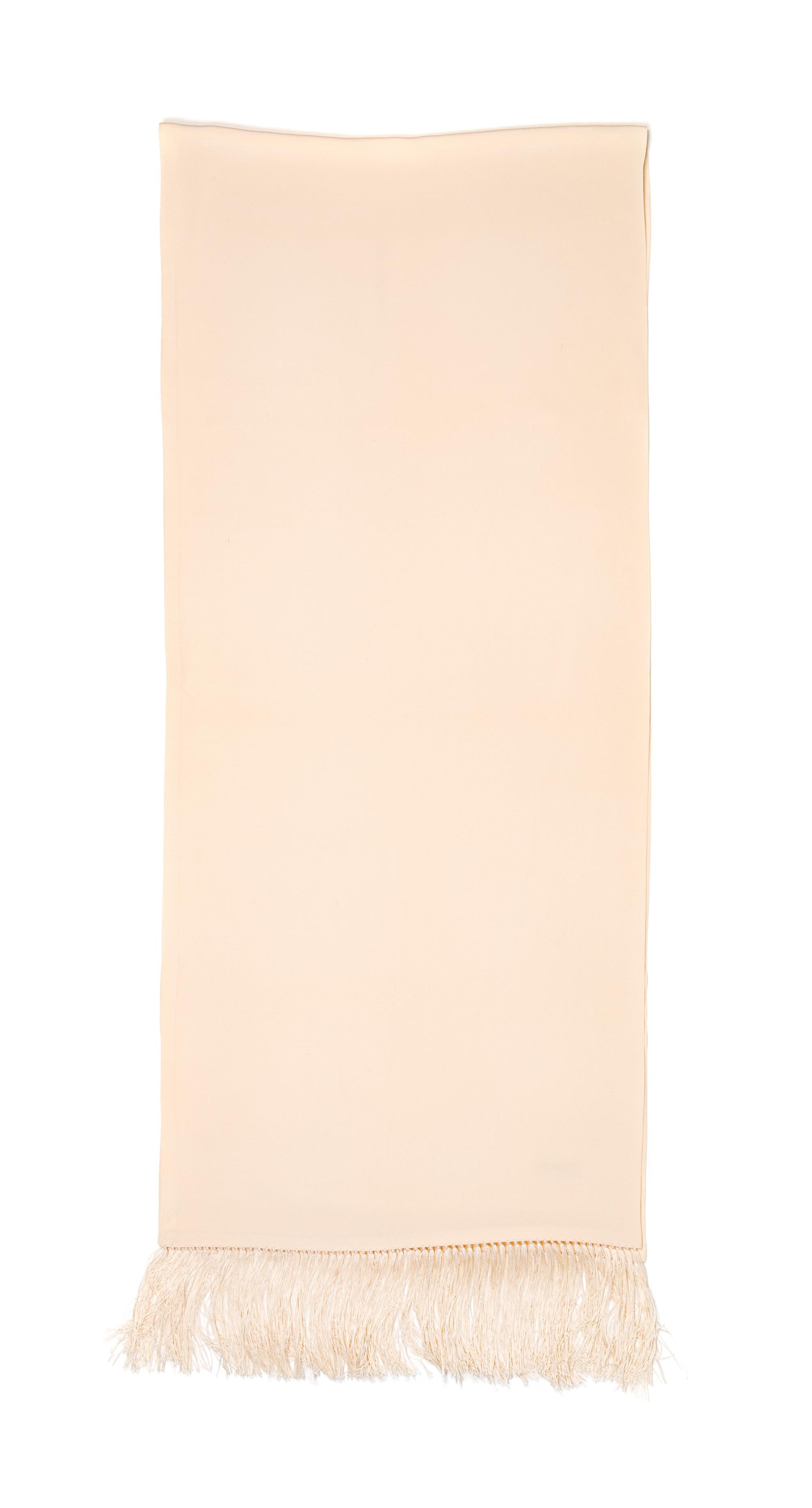 Charvet Cream Silk Scarf, 1980-2000s