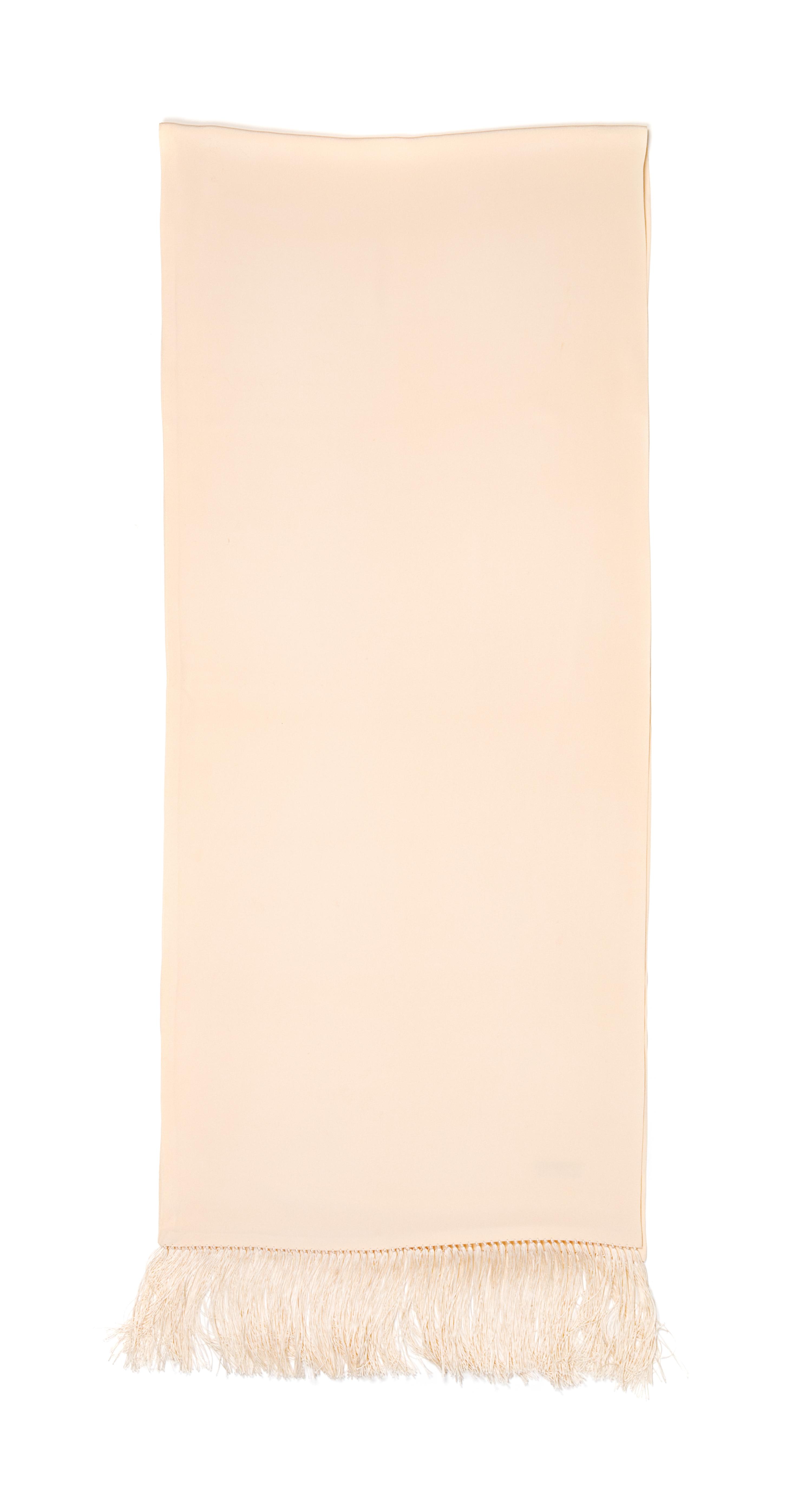 Charvet Cream Silk Scarf, 1980-2000s