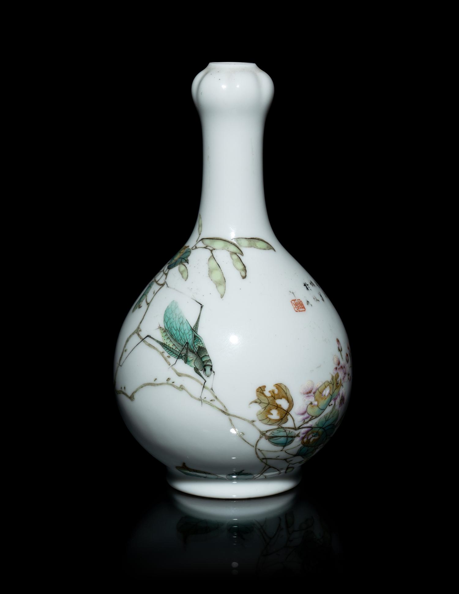 Two Chinese Famille Rose 'Insects' Porcelain Wares