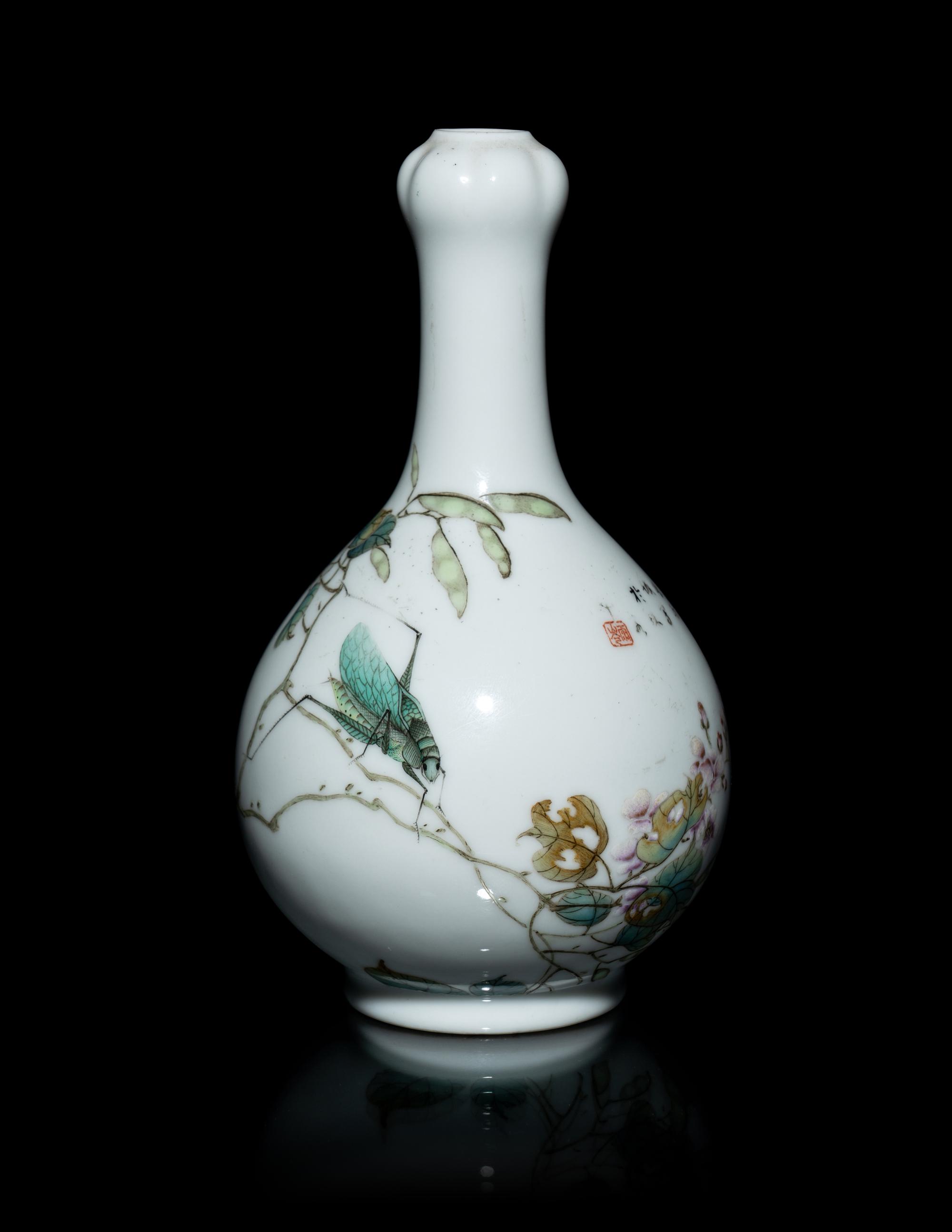 Two Chinese Famille Rose 'Insects' Porcelain Wares