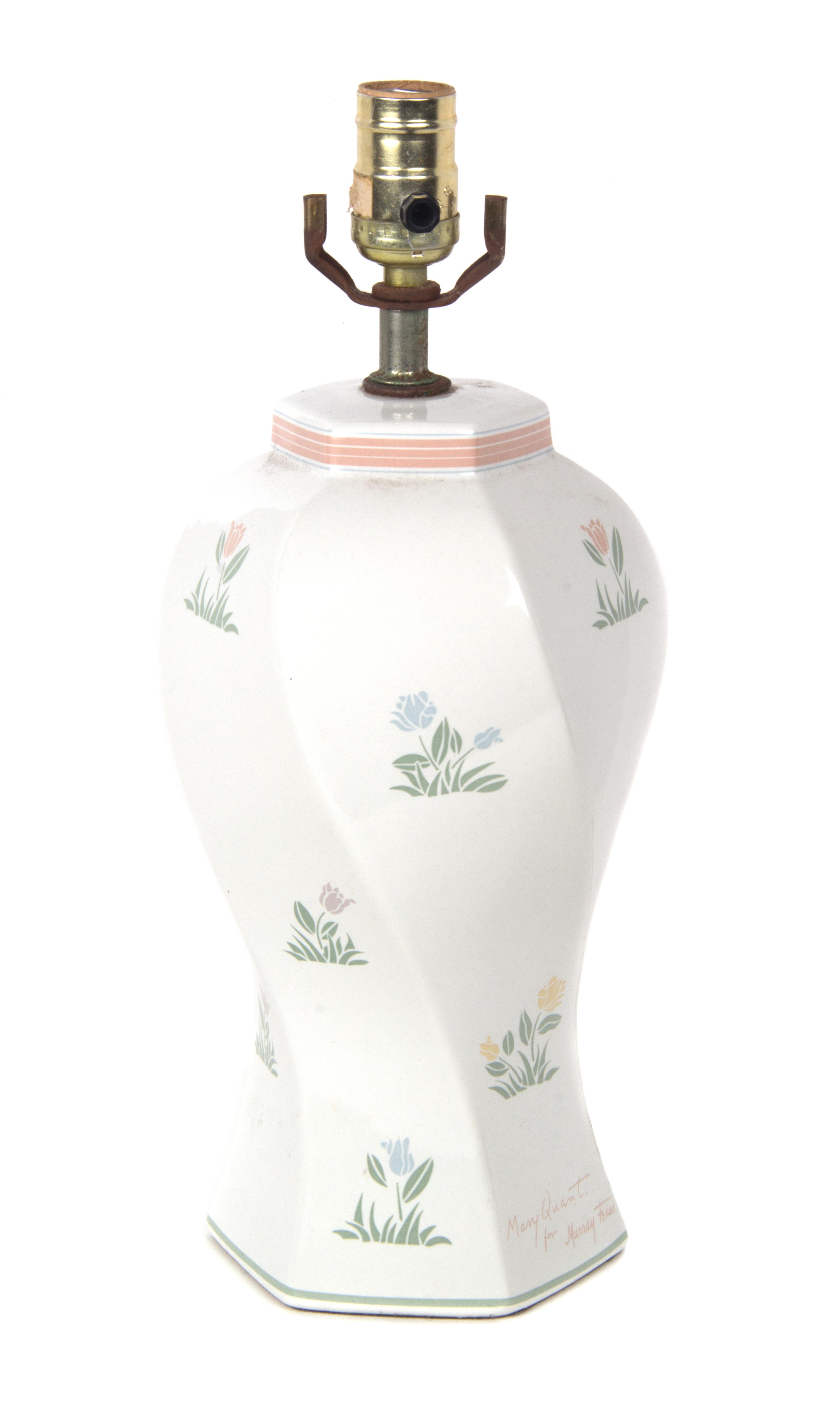 A Ceramic Vase Height overall 16 1/2 inches.