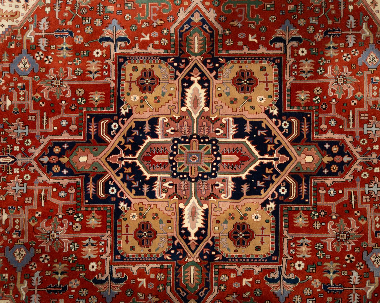An Indian Heriz Design Wool Rug