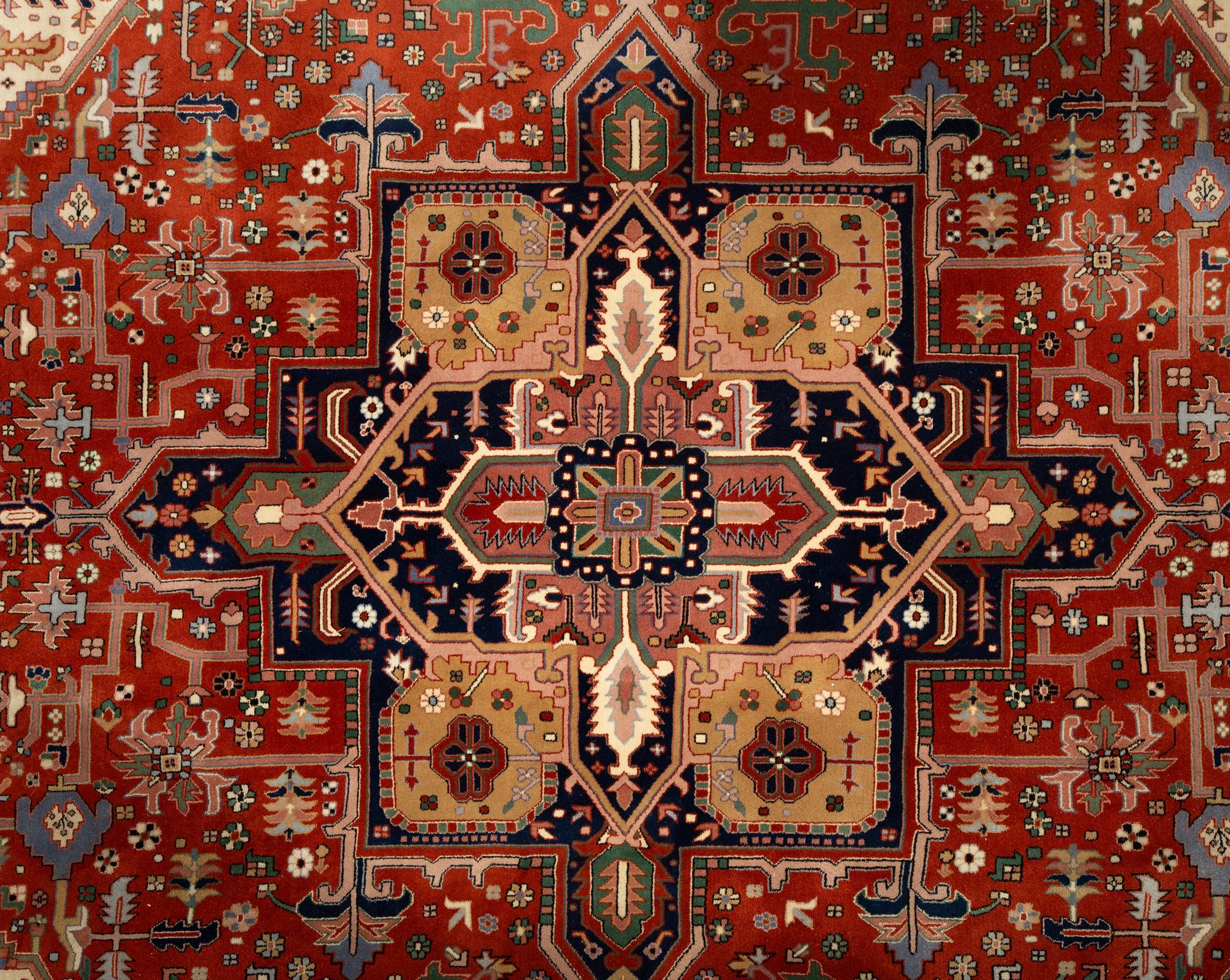 An Indian Heriz Design Wool Rug