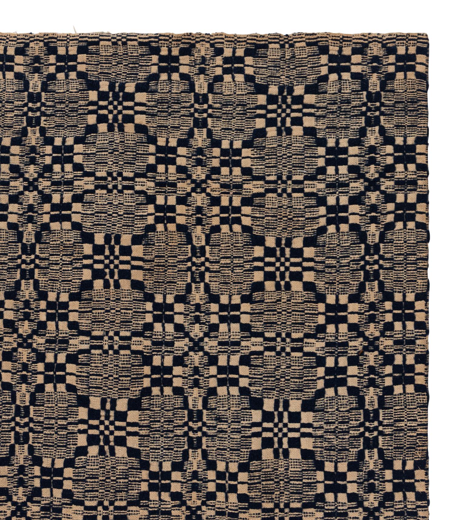 Three Cotton and Wool Jacquard Coverlets