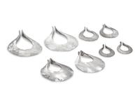 A Collection of Sterling Silver Hoop Earclips, Calf & Dragon,
