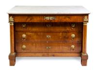 An Empire Gilt Bronze Mounted Mahogany Commode Height 34 1/2 x width 50 x depth 25 1/2 inches. — 19TH CENTURY