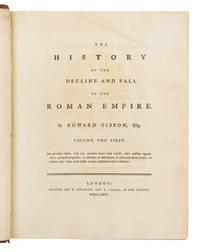 GIBBON, Edward (1737-1794). History of the Decline and Fall of the Roman Empire, Volume the First [-Sixth]. London, 1776-1778.