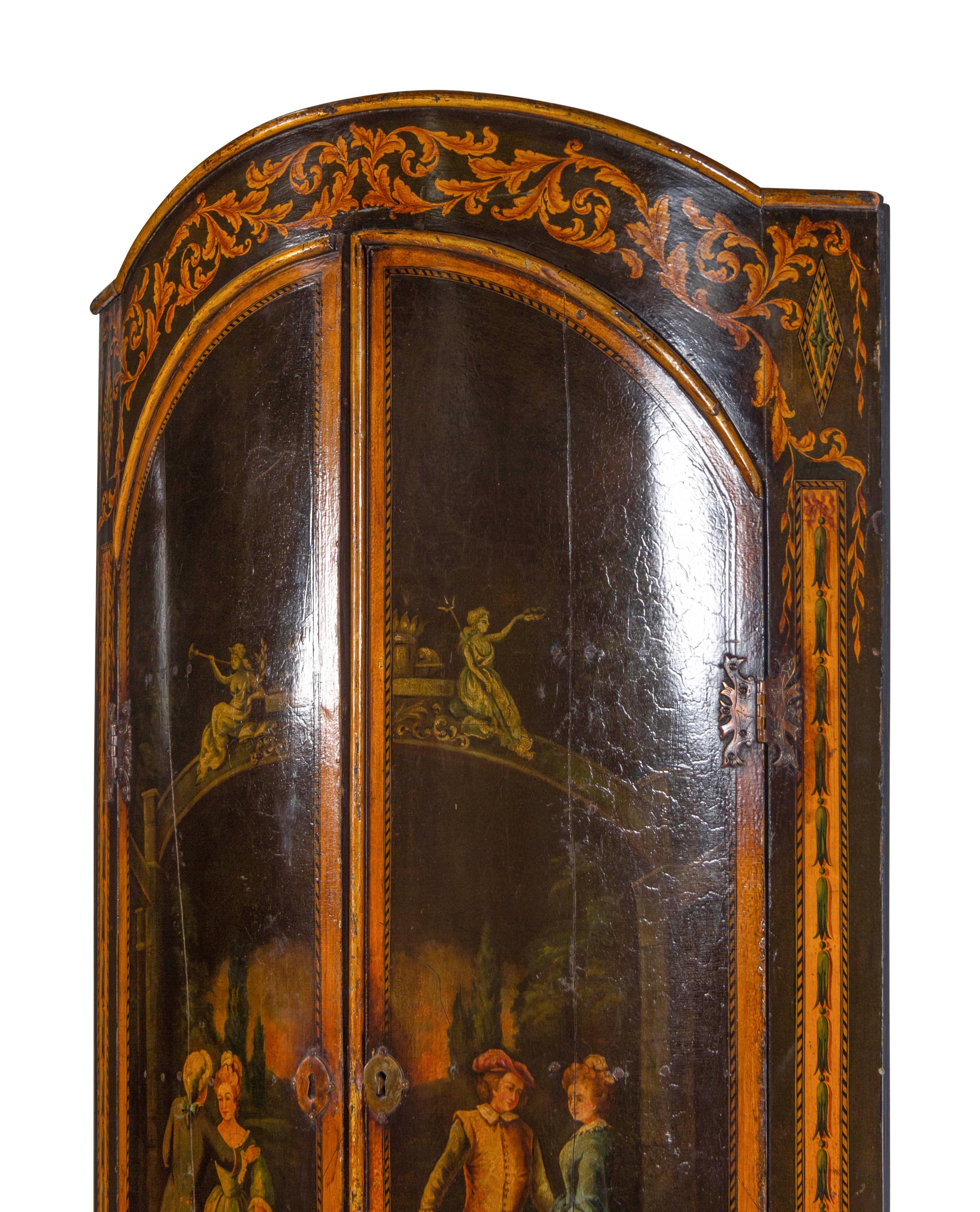 A Pair of Continental Painted Corner Cabinets