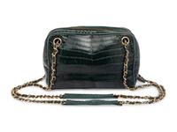 Chanel Green Crocodile Camera Bag, 1980's