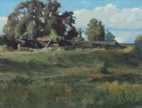 Thomas Buechner, (American, 1926-2011), Where the Barn Was