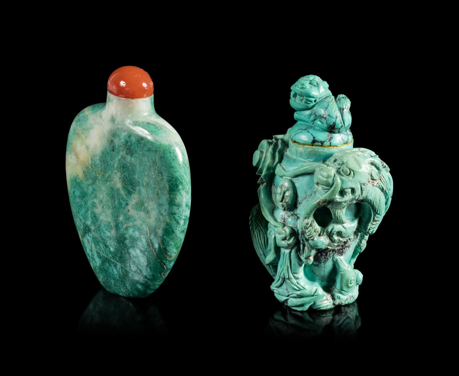 Two Hardstone Snuff Bottles