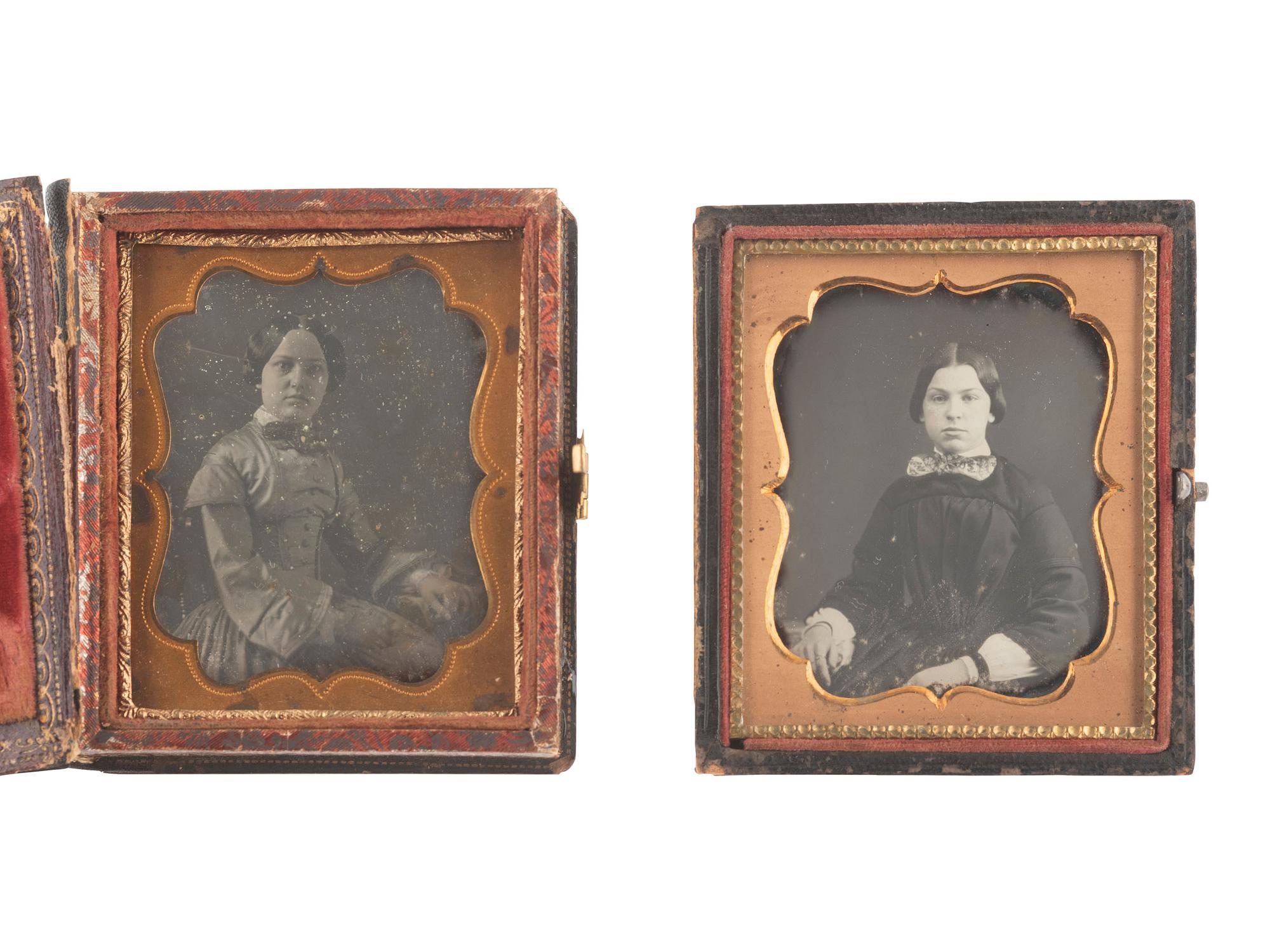 [EARLY PHOTOGRAPHY]. 26 sixth plate daguerreotypes of girls and young ladies.