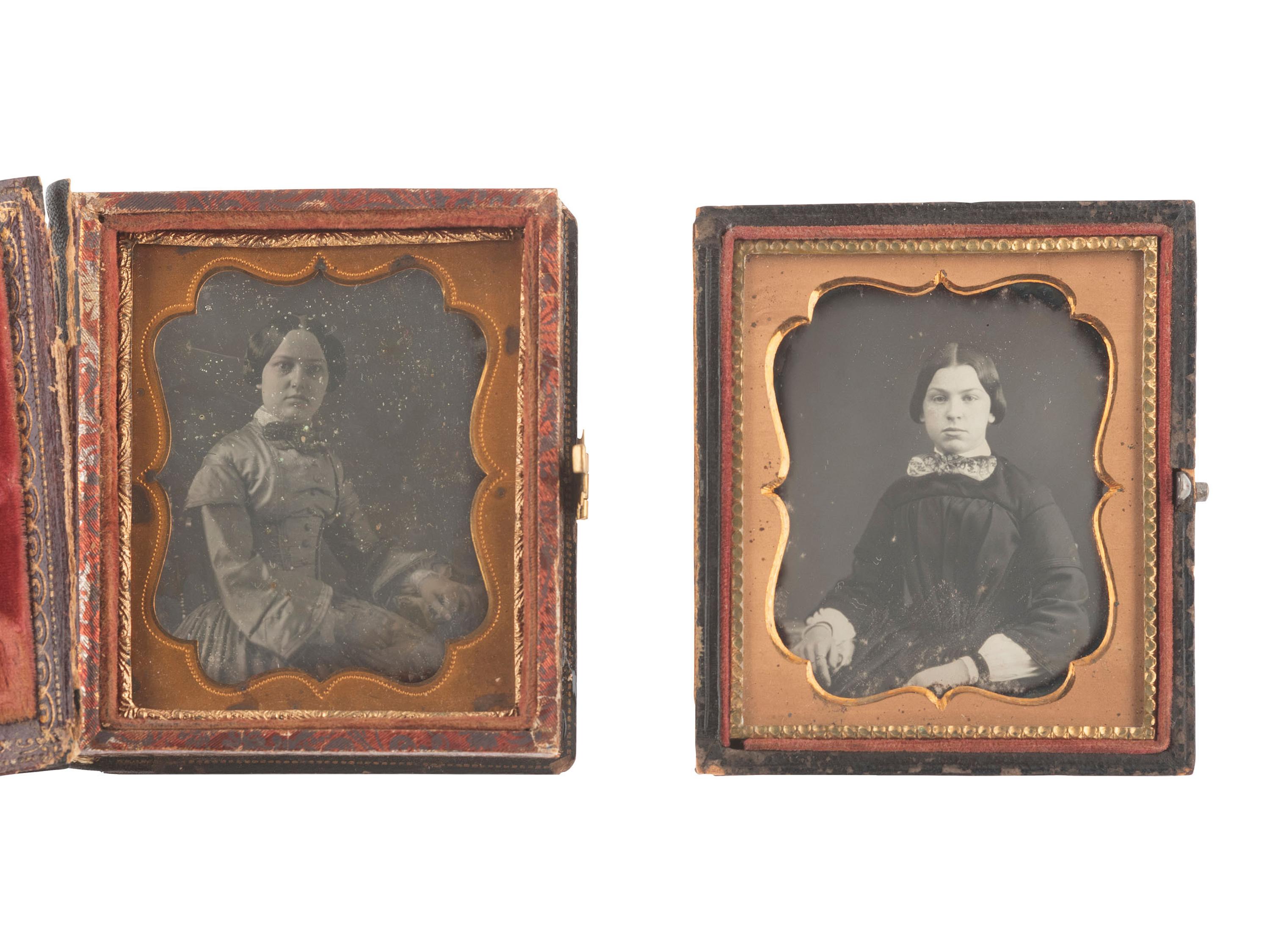 [EARLY PHOTOGRAPHY]. 26 sixth plate daguerreotypes of girls and young ladies.