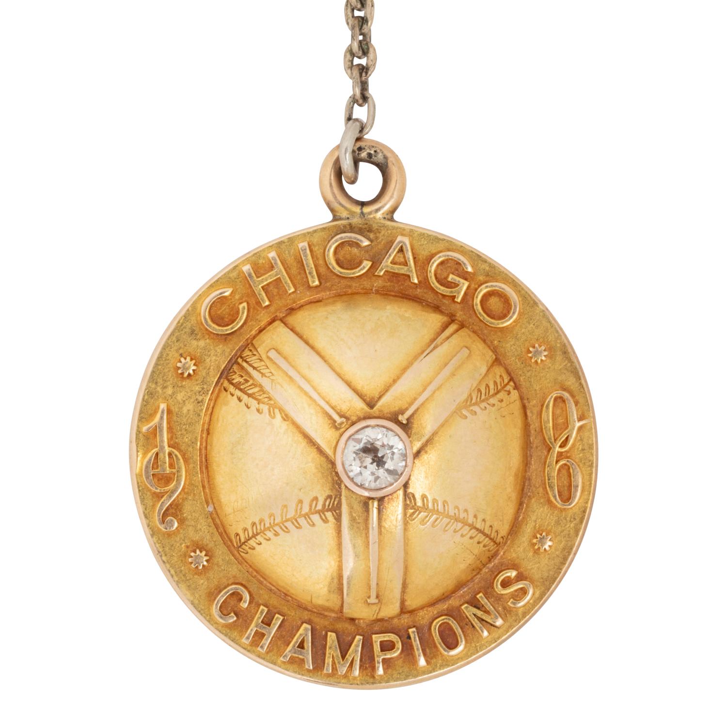 A 1906 Chicago Baseball Champions Gold and Diamond Medallion Presented to Cubs Outfielder Billy Maloney