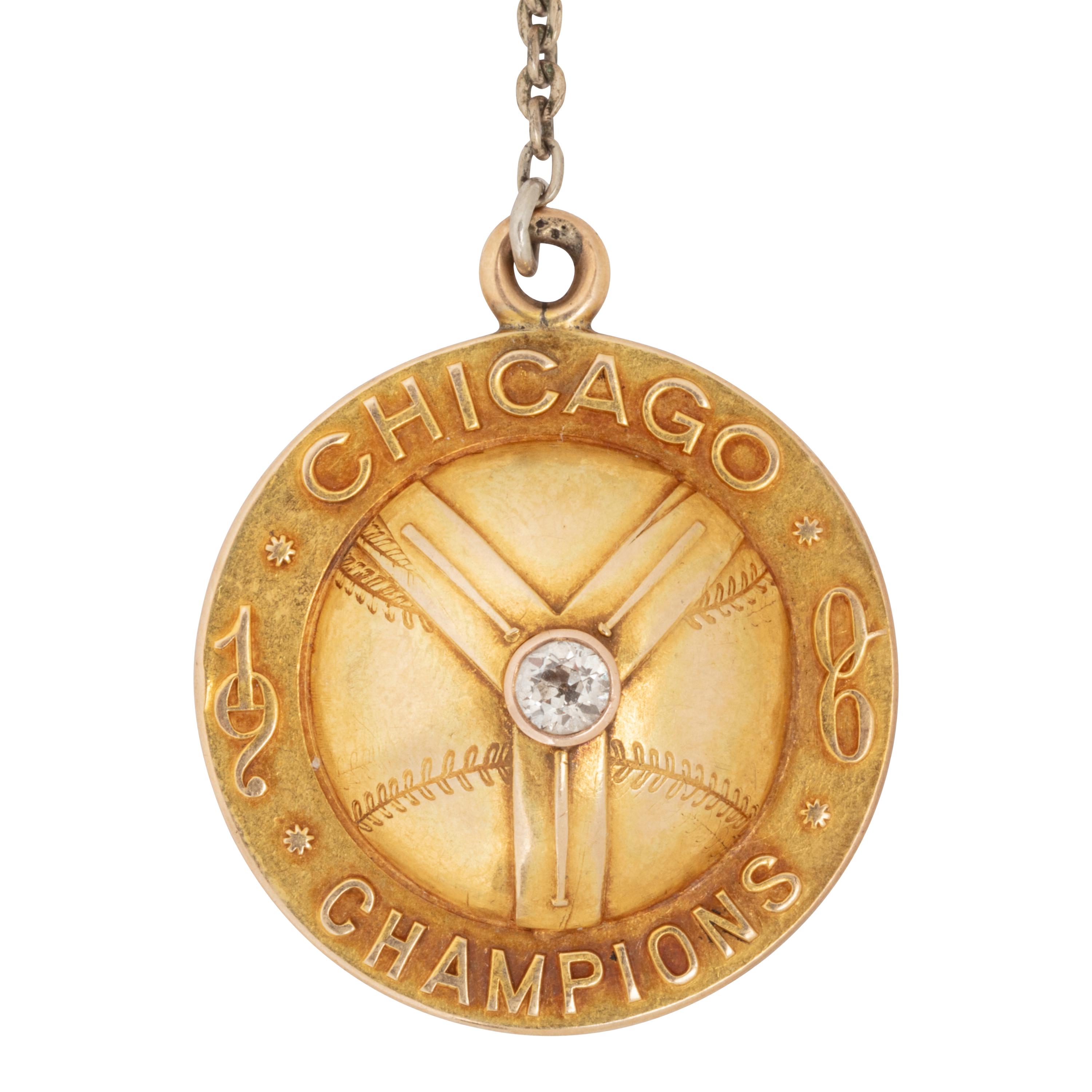 A 1906 Chicago Baseball Champions Gold and Diamond Medallion Presented to Cubs Outfielder Billy Maloney