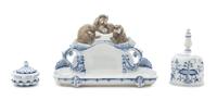 A Meissen Porcelain Inkstand Width of inkstand 8 5/8 inches. — 20TH CENTURY
